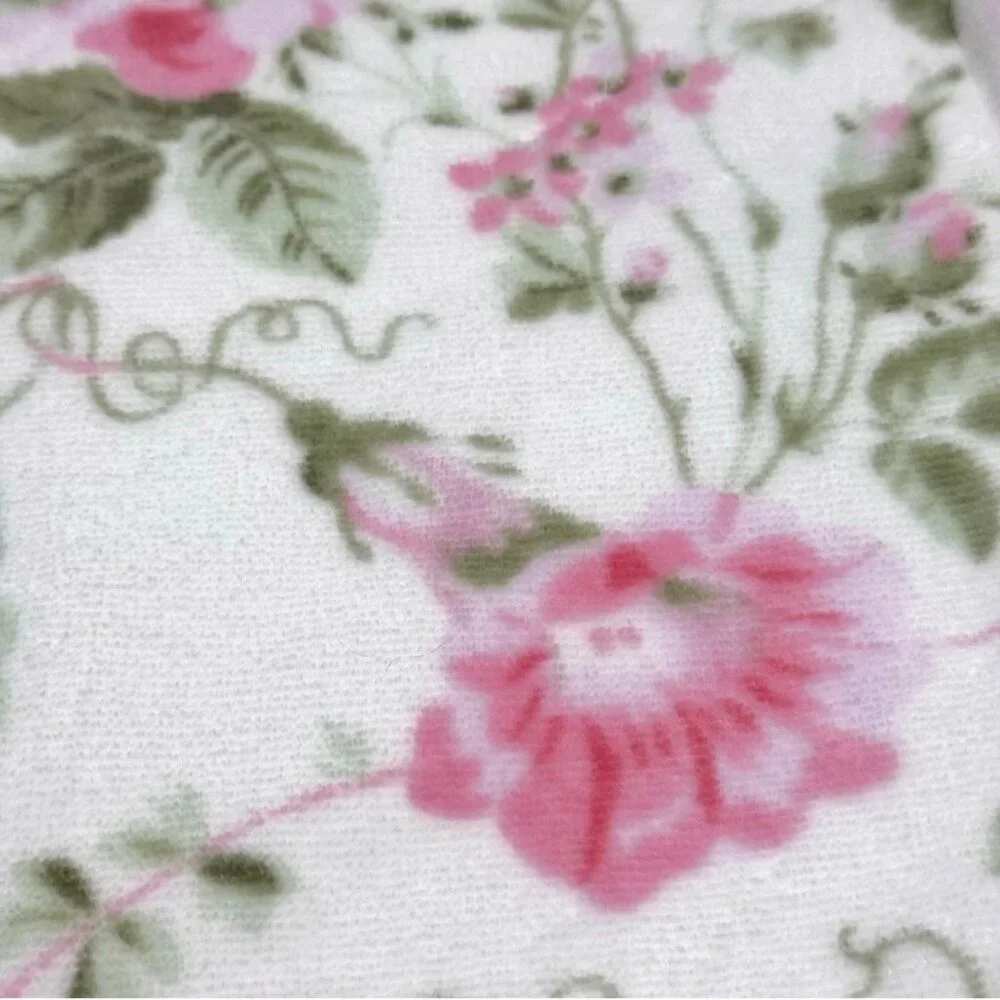 x4 Laura Ashley MORNING GLORIA Velour Bath Towel Set Pink Green Floral Glories